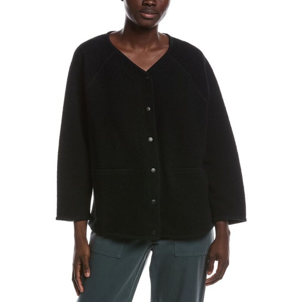 Eileen Fisher Womens  V-Neck Jacket, Black